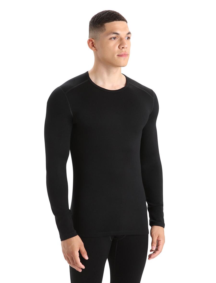 Base Layers Icebreaker Merino 260 Tech Long Sleeve Crewe Thermal Top Męskie Czarne | PL 1549QMAZ